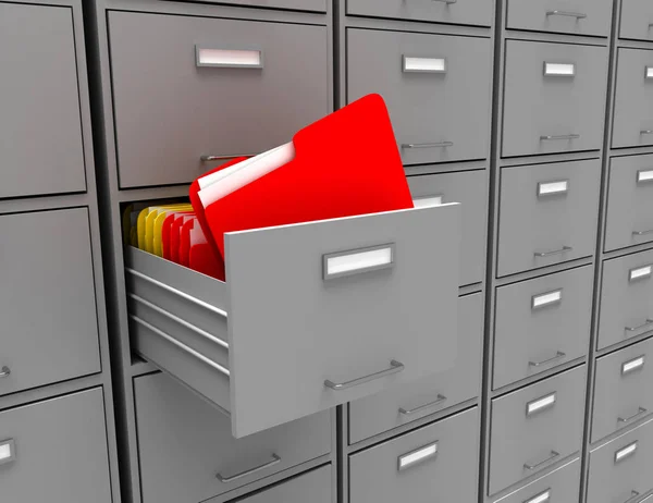 3d illustration of archive with folder — Stock Photo, Image