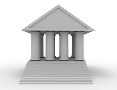 Banka 3d simgesi. Ona whtite arka plan üzerinde