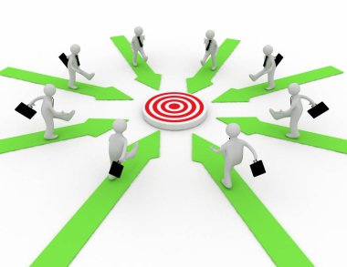 İşadamları ' ce bir hedefe işaret eden oklar çalışan