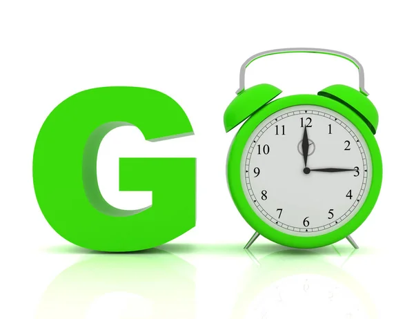 Time to go concept clock on white background — Stock Photo, Image