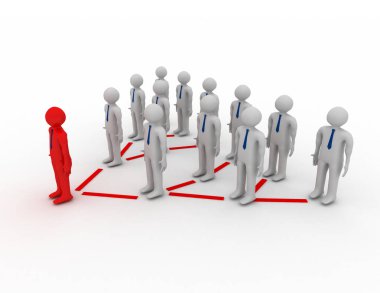 3D küçük insanlar ayakta numaraları bir piramit olarak. 3D görüntü.