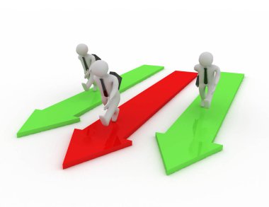 3d render - işadamları çalışan beyaz arka plan üzerinde kavramı