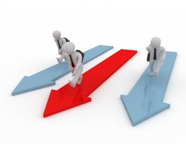 3d render - işadamları çalışan beyaz arka plan üzerinde kavramı