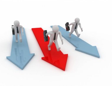 3d render - işadamları çalışan beyaz arka plan üzerinde kavramı