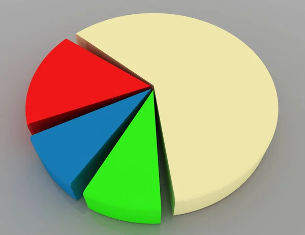 Gazdasági színes 3d tortadiagram grafikon. Nagyfelbontású render.3d — Stock Fotó