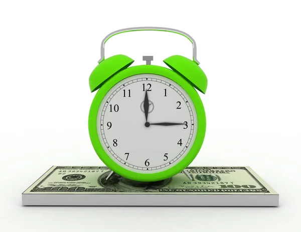 時間はお金の概念 3次元レンダリング図です。 — ストック写真