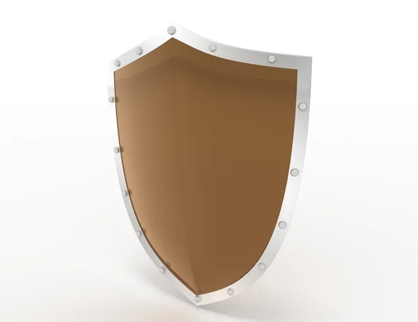 Shield icon on white. 3d rendered illustration — Stock Photo, Image