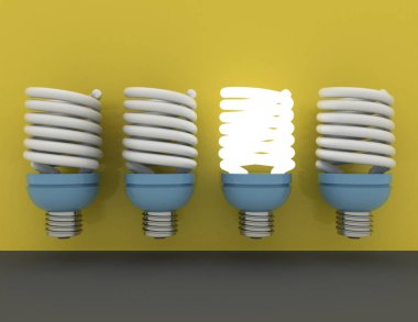 ışık bulb.individuality ve farklı yaratıcı fikir kavramları . 