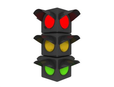 trafik ışığı beyaz arka plan üzerinde. İllustra izole 3d render
