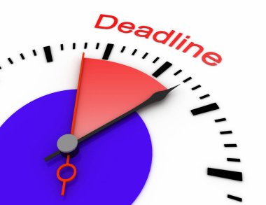 Kırmızı saniye ile saat el alan tükenmişlik 3d deadline.rendered Il