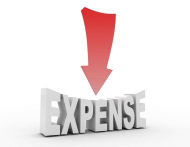 Expense Reduction Concept . 3d rendered illustration clipart