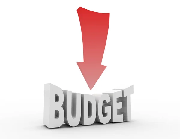 Orçamento Conceito de redução. 3d ilustração renderizada — Fotografia de Stock