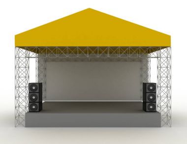 Açık konser sahne. 3D render illüstrasyon