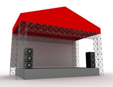 Açık konser sahne. 3D render illüstrasyon
