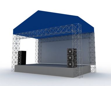Açık konser sahne. 3D render illüstrasyon