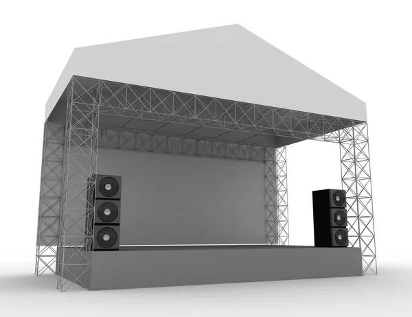 Açık konser sahne. 3D render illüstrasyon