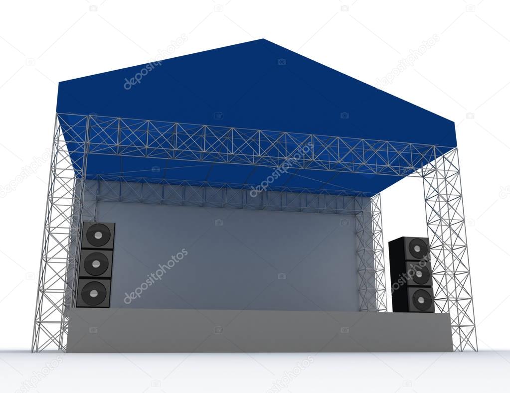 Outdoor concert stage . 3d rendered illustration 