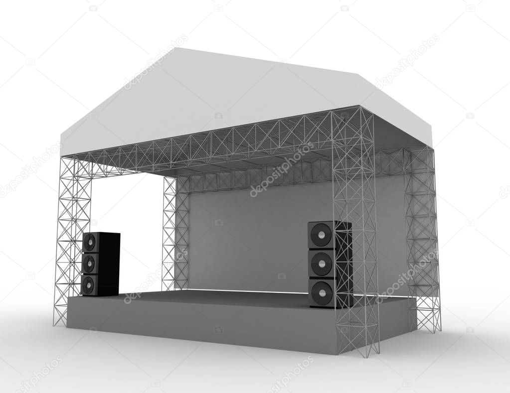Outdoor concert stage . 3d rendered illustration