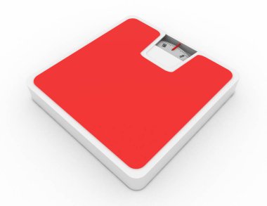 Kavramı üzerinde beyaz izole teraziler ile diyet. Ben render 3d