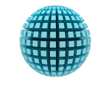3D soyut küre kavramı. işlenmiş illüstrasyon