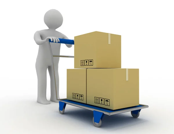 Dibujos: almacen | Operador de dibujos animados hombre mantiene