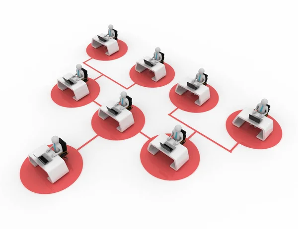 Ilustración 3D del concepto de comunicación empresarial. rendido — Foto de Stock