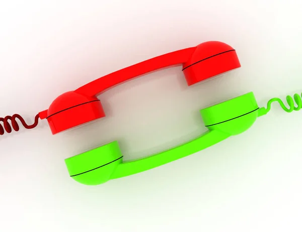 Dois retro telefone tubos 3d renderizado ilustração — Fotografia de Stock