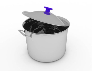 3D mutfak pan konsepti. 3D render illüstrasyon