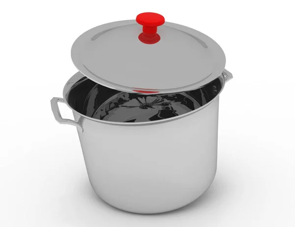 3D-keuken pan concept. 3D-gerenderde afbeelding — Stockfoto