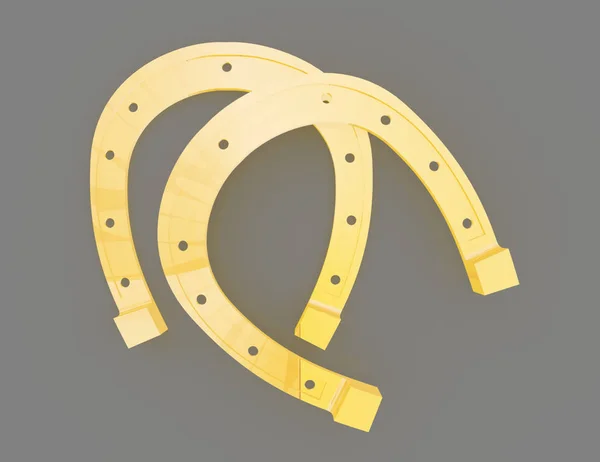 Gold Horseshoe concept. 3D-gerenderde afbeelding — Stockfoto