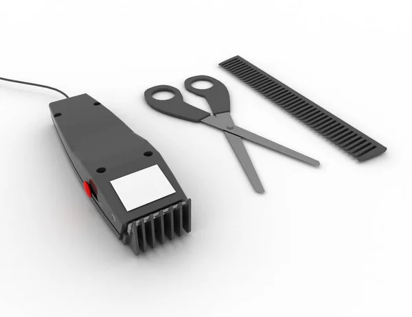 3d barber's set concept . 3d rendred illustration — Stock Photo, Image