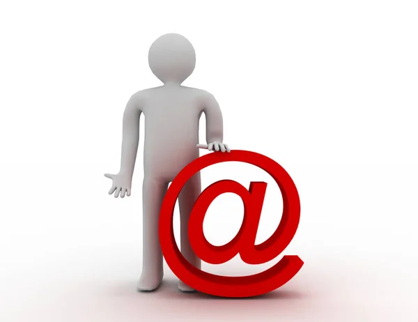 3d símbolo de correo electrónico humano. 3d ilustración renderizada — Foto de Stock