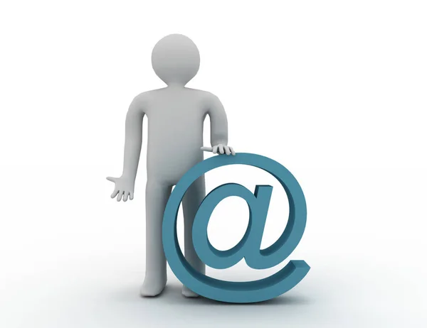 3d símbolo de correo electrónico humano. 3d ilustración renderizada —  Fotos de Stock