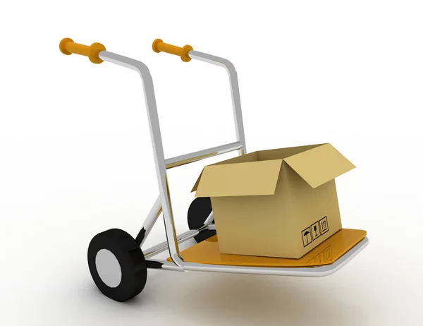Conceito de entrega de bens. 3d ilustração renderizada — Fotografia de Stock