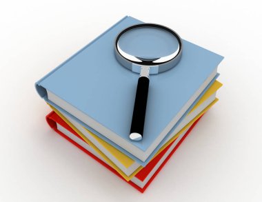 Büyüteç doğru kitap bulmaya çalışıyorum. hasta render 3d
