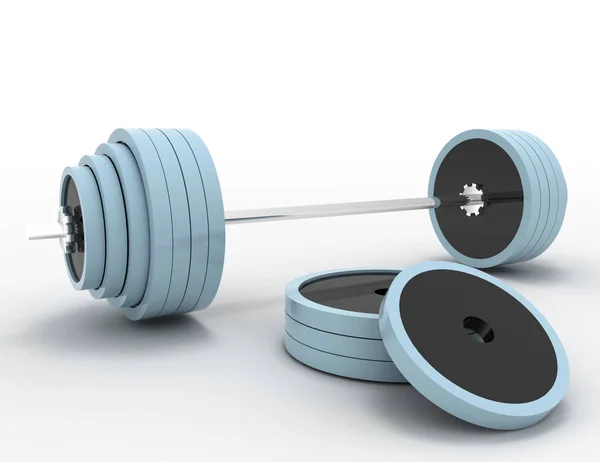 Barbell on a white background . 3d rendered illustration — Stock Photo, Image