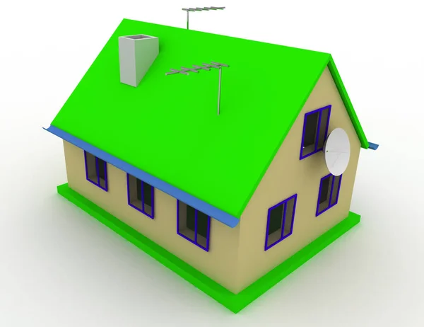 3d isoliertes Haus. 3D gerenderte Illustration — Stockfoto