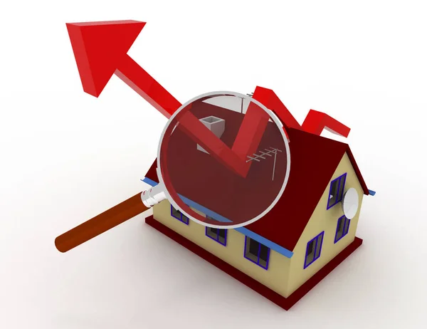 Real estate growth chart . 3d rendered illustration — Stock Photo, Image