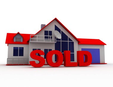 Yazlık kavramı. Emlak. 3D render illüstrasyon