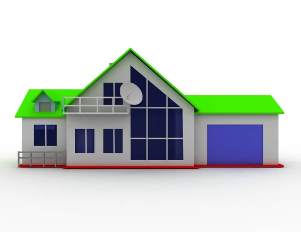 Koncepcja domek. nieruchomości. 3D wytopione ilustracja — Zdjęcie stockowe