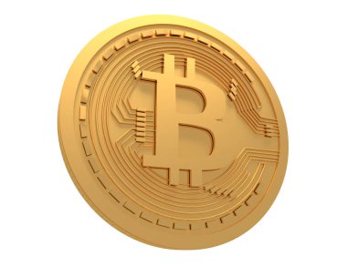 3D izole bitcoin kavramı. 3D render illüstrasyon
