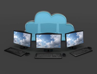 3D Internet kavramı. 3D render illüstrasyon