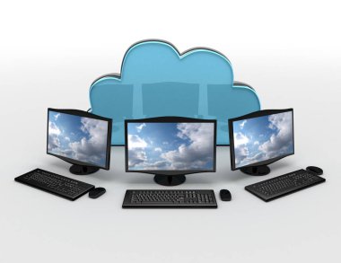 3D Internet kavramı. 3D render illüstrasyon