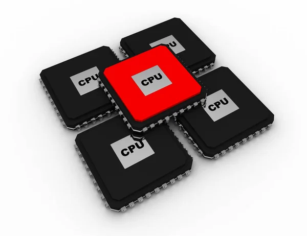 Processor eenheid concept. 3D-gerenderde afbeelding — Stockfoto