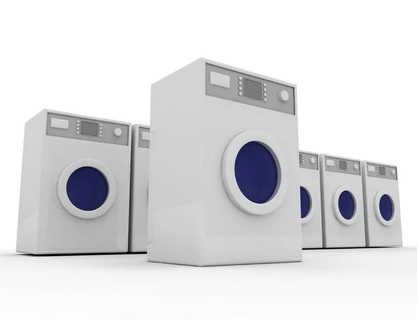 3D çamaşır mashines kavramı. 3D render illüstrasyon — Stok fotoğraf