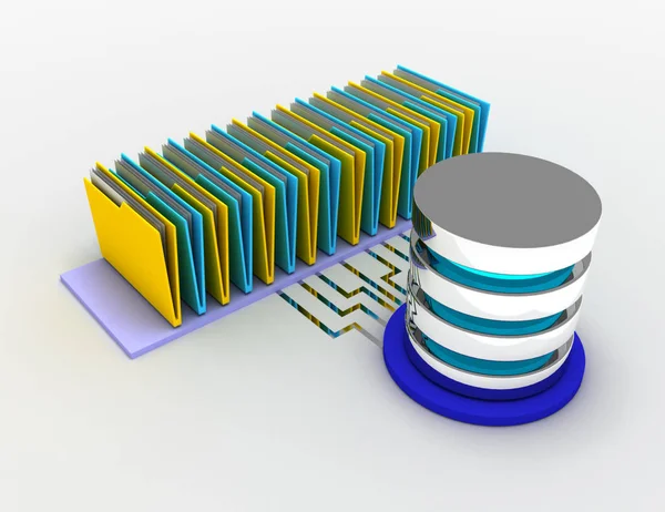 Computer folder network concept . 3d rendered illustration — Stock Photo, Image