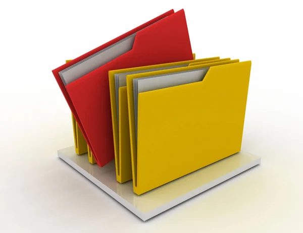 Colorful folders isolated over white . 3d rendered illustration — Stock Photo, Image