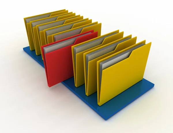 Colorful folders isolated over white . 3d rendered illustration — Stock Photo, Image