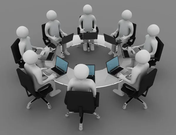 Concepto de reunión de negocios. 3d ilustración renderizada — Foto de Stock