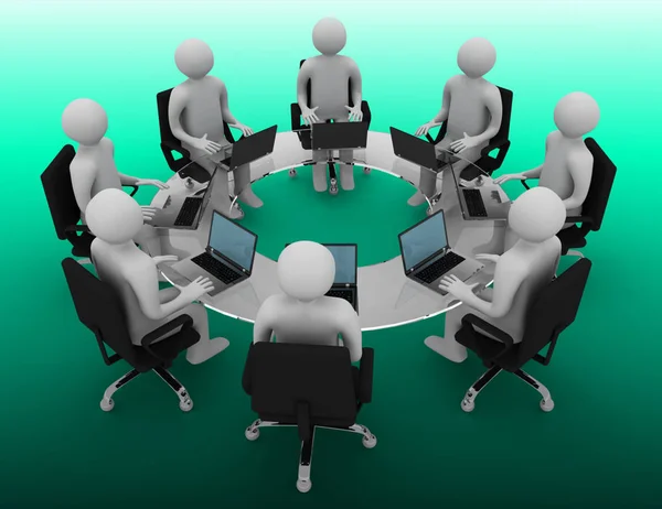 Obchodní koncept setkání. 3D tavené ilustrace — Stock fotografie